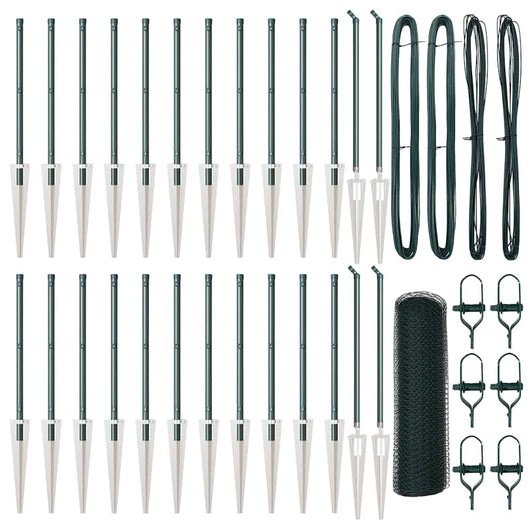 Recinzione con pali. Verde 0.8 x 50 m Acciaio rivestito in PVC 3353126