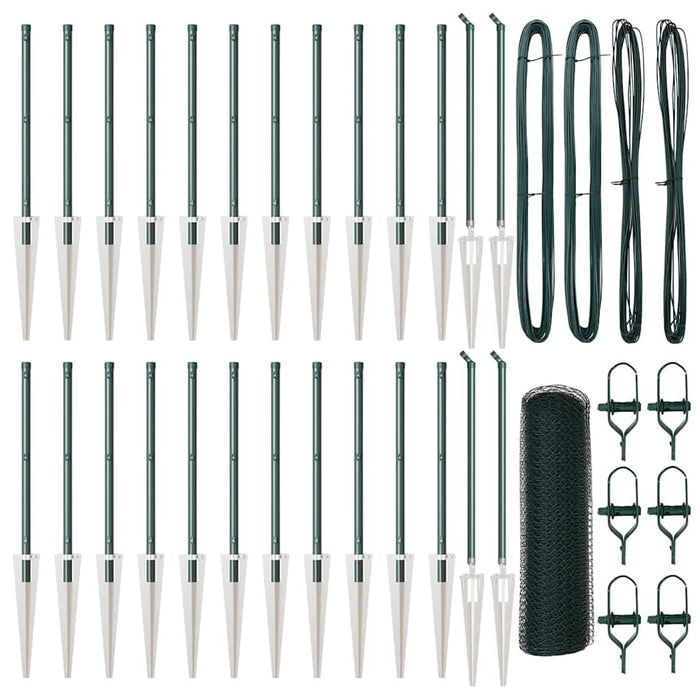 Recinzione con pali. Verde 0.8 x 50 m Acciaio rivestito in PVC 3353127