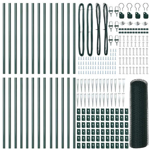 Recinzione con pali. Verde 0.8 x 50 m Acciaio rivestito in PVC 3353127