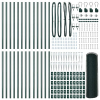 Recinzione con pali. Verde 1 x 50 m Acciaio rivestito in PVC 3353130