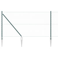 Recinzione con pali. Verde 1 x 50 m Acciaio rivestito in PVC 3353131