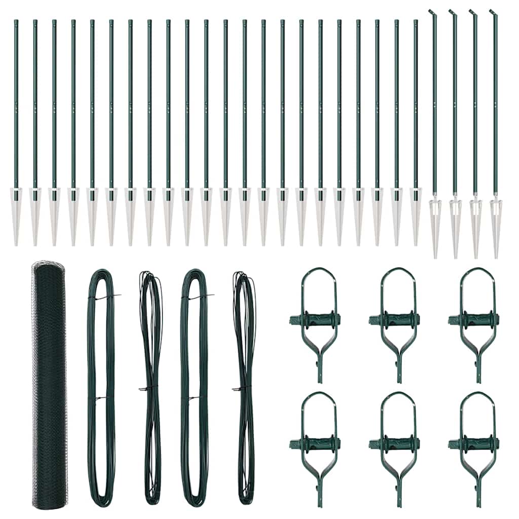 Recinzione con pali. Verde 1.2 x 50 m Acciaio rivestito in PVC 3353135