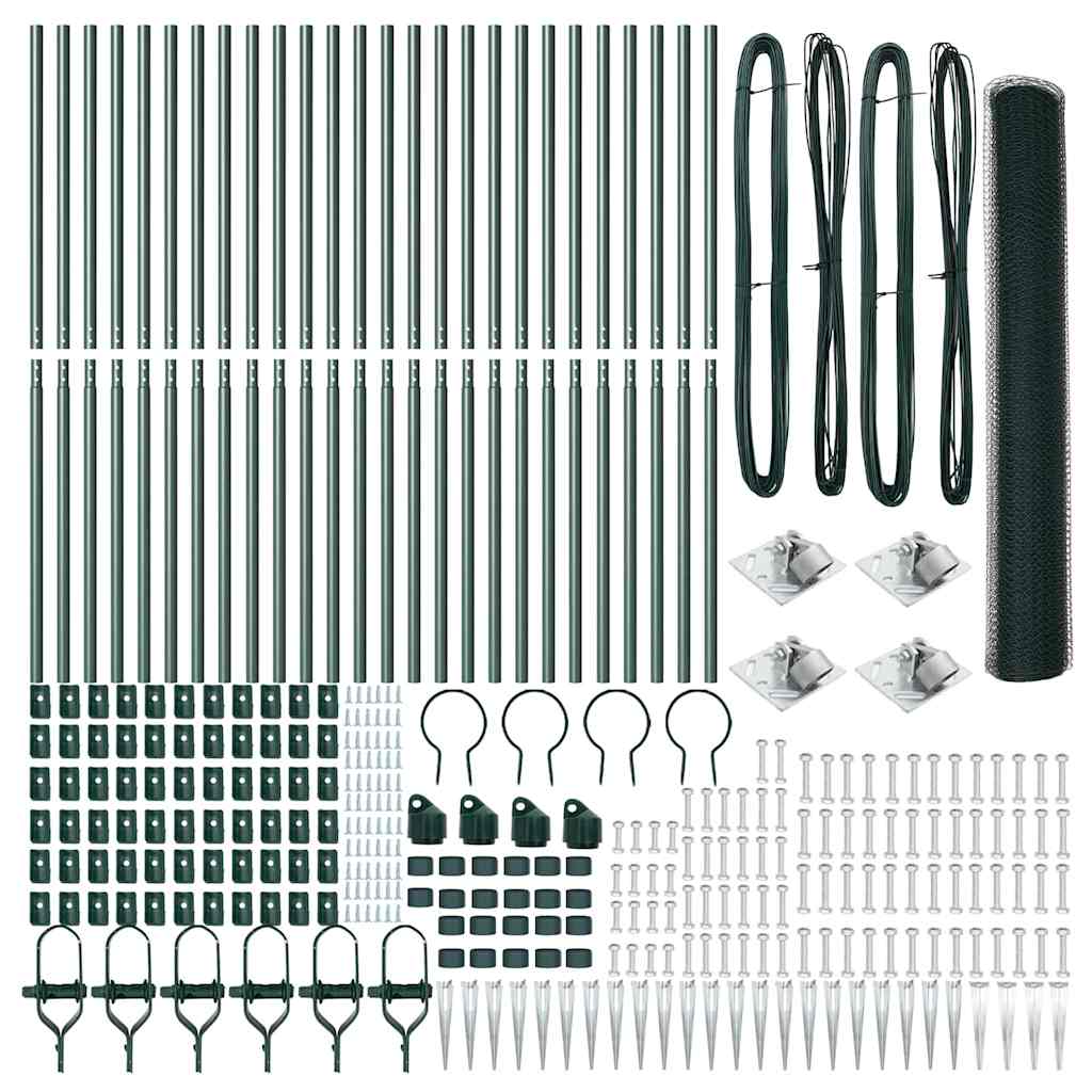 Recinzione con pali. Verde 1.2 x 50 m Acciaio rivestito in PVC 3353135