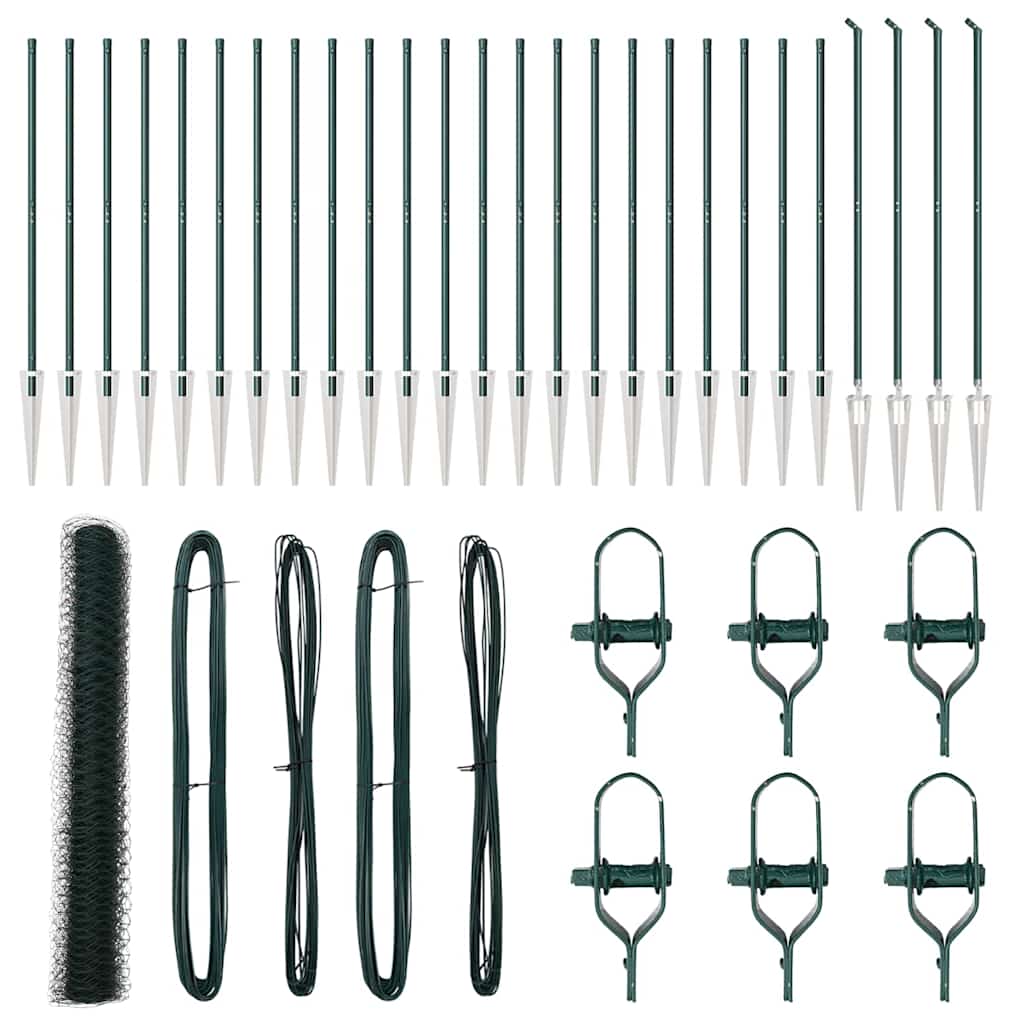 Recinzione con pali. Verde 1.4 x 50 m Acciaio rivestito in PVC 3353140