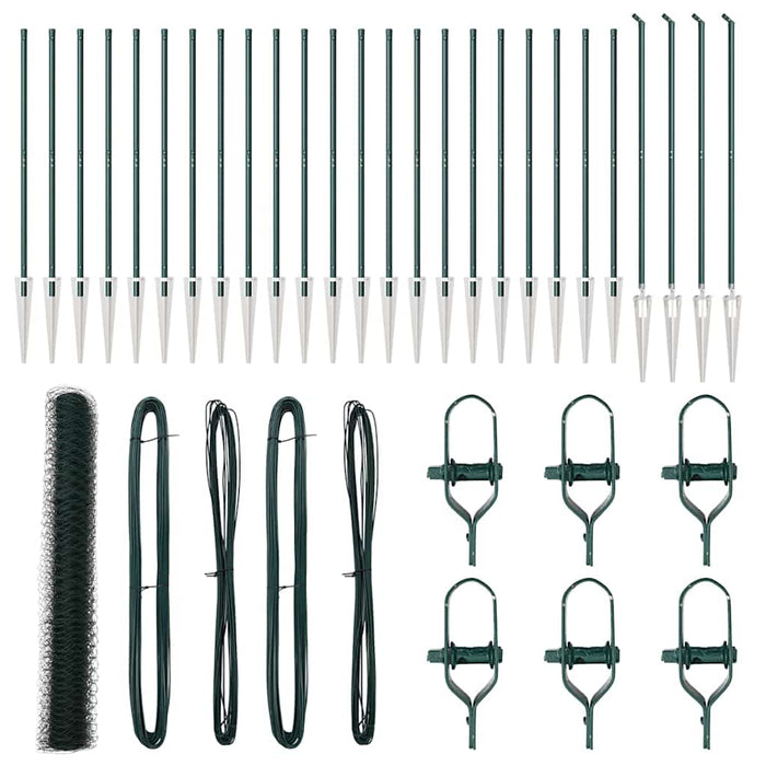 Recinzione con pali. Verde 1.4 x 50 m Acciaio rivestito in PVC 3353140