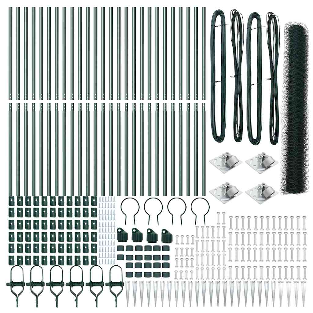 Recinzione con pali. Verde 1.4 x 50 m Acciaio rivestito in PVC 3353140