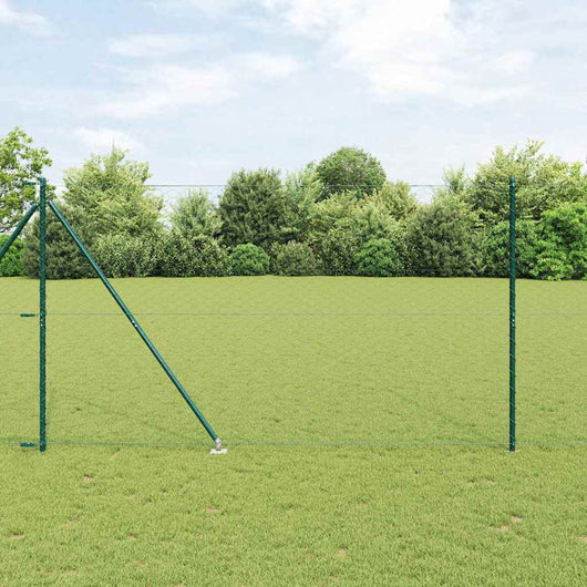 Recinzione con pali. Verde 1.5 x 50 m Acciaio rivestito in PVC 3353145