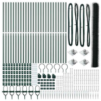 Recinzione con pali. Verde 1.5 x 50 m Acciaio rivestito in PVC 3353145
