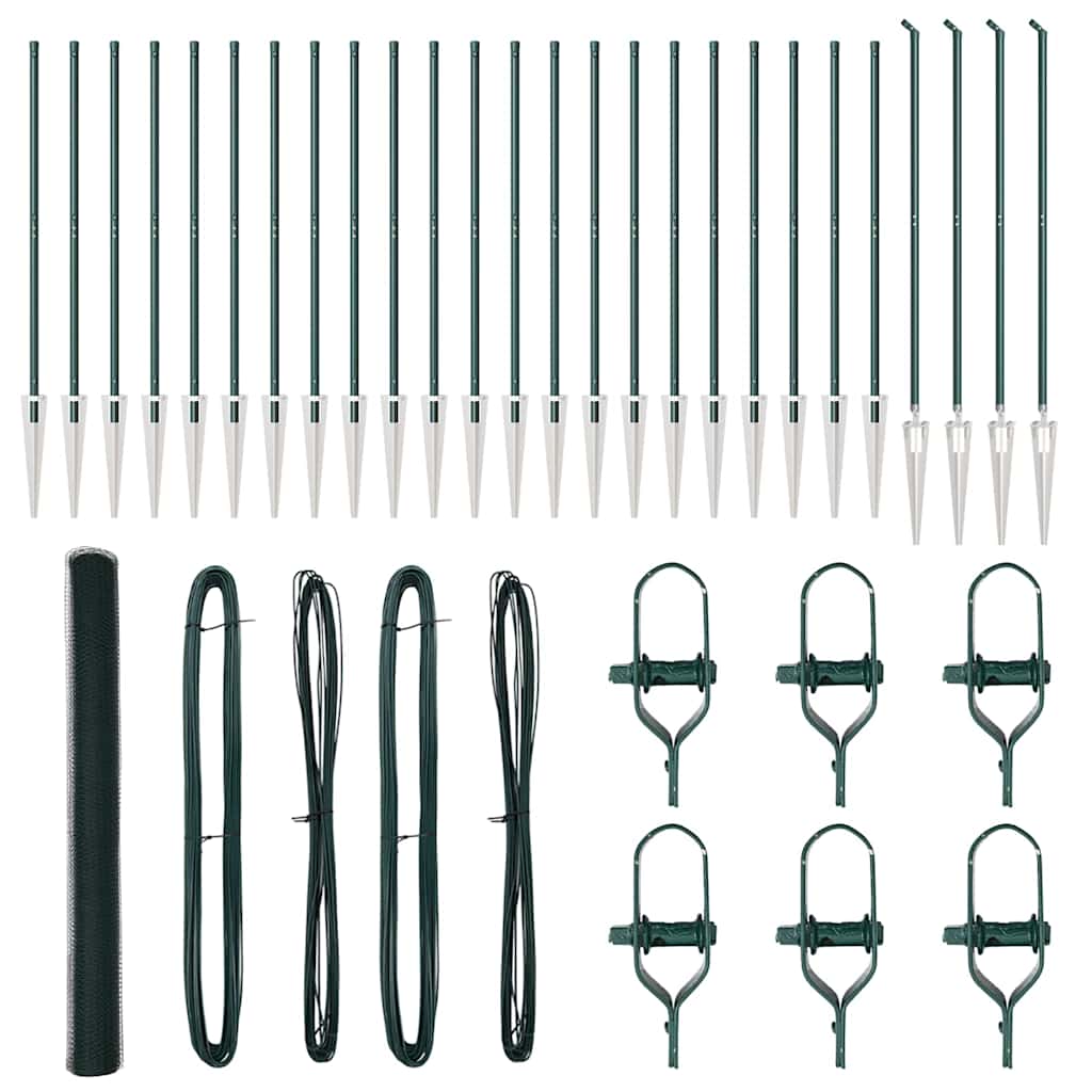 Recinzione con pali. Verde 1.6 x 50 m Acciaio rivestito in PVC 3353146