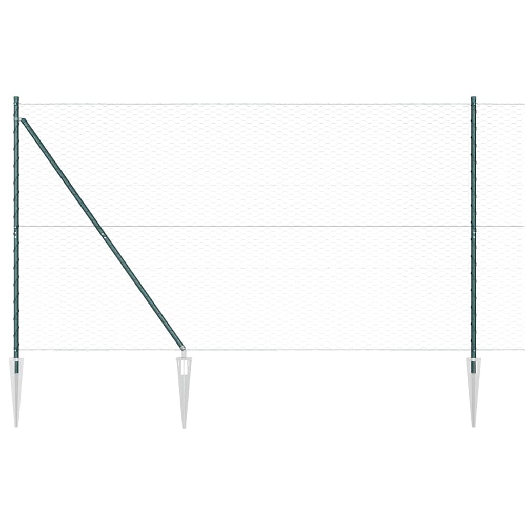 Recinzione con pali. Verde 1.6 x 50 m Acciaio rivestito in PVC 3353148