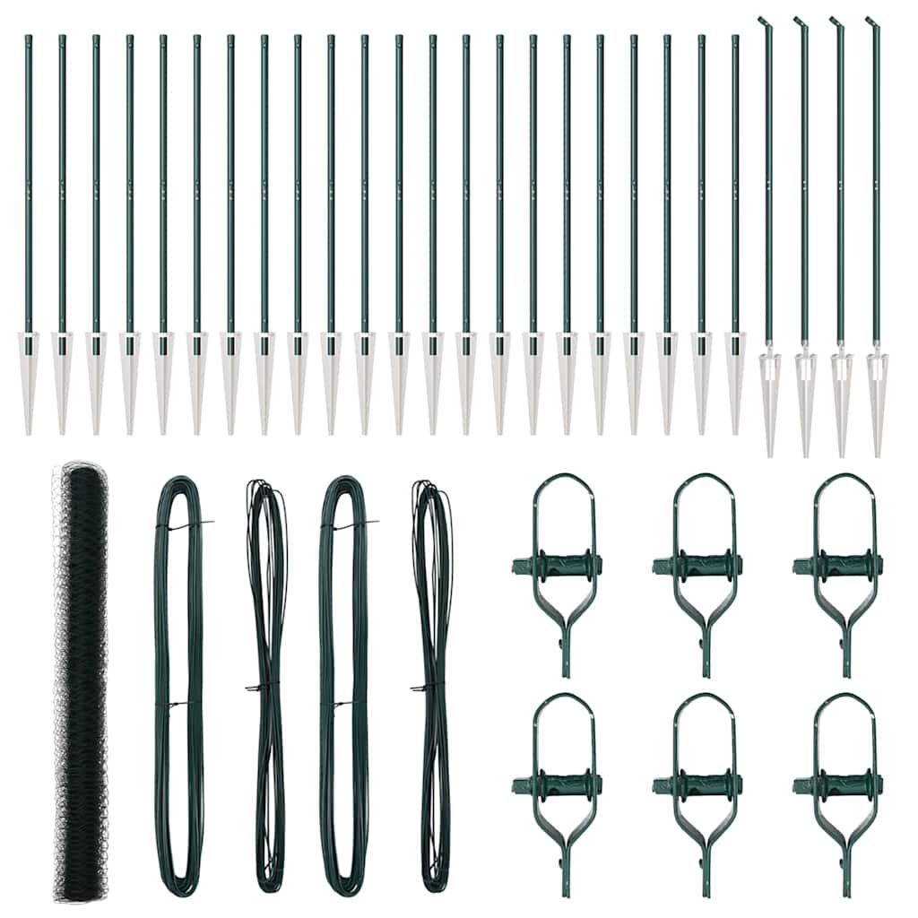 Recinzione con pali. Verde 1.6 x 50 m Acciaio rivestito in PVC 3353148