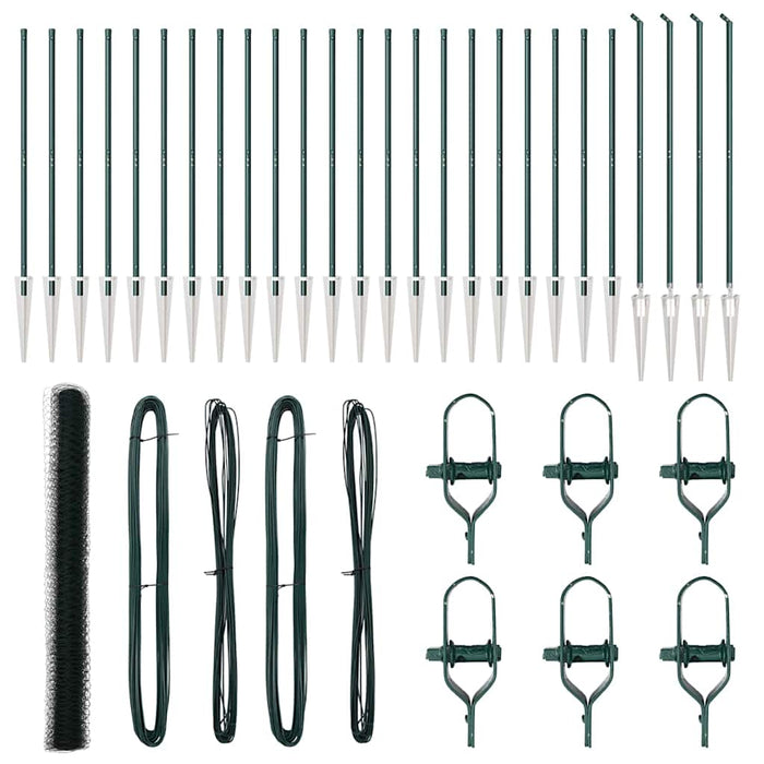 Recinzione con pali. Verde 1.6 x 50 m Acciaio rivestito in PVC 3353149