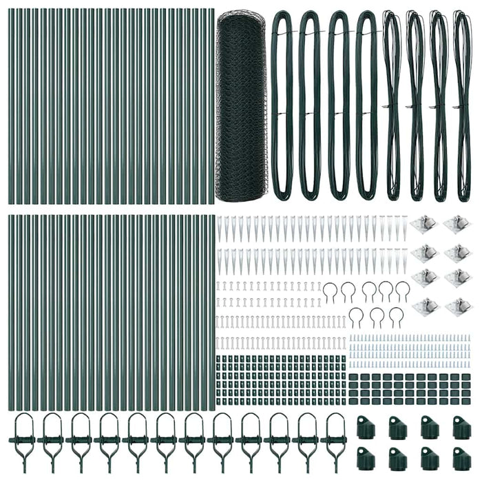 Recinzione con pali. Verde 0.4 x 100 m Acciaio rivestito in PVC 3353151