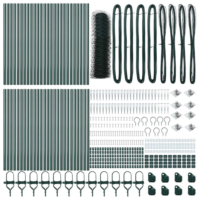 Recinzione con pali. Verde 0.4 x 100 m Acciaio rivestito in PVC 3353153