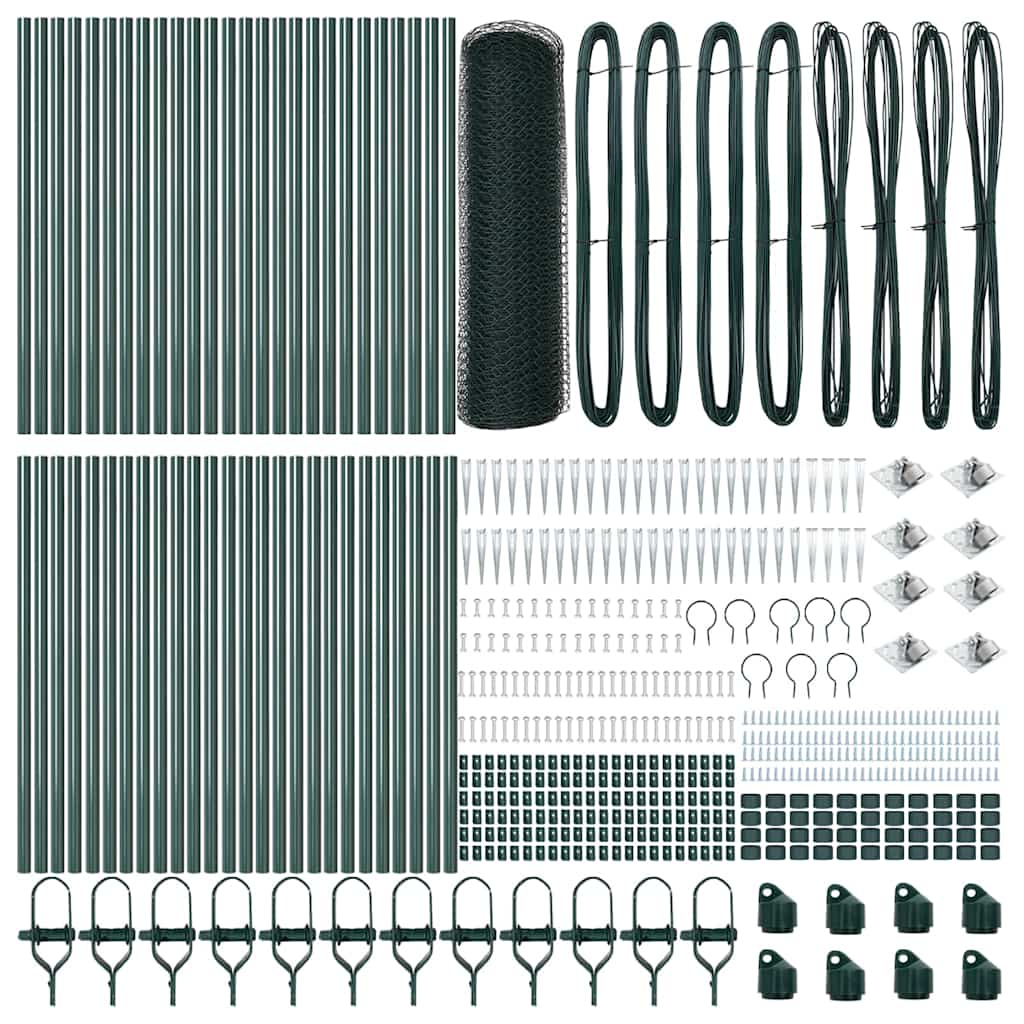 Recinzione con pali. Verde 0.8 x 100 m Acciaio rivestito in PVC 3353162