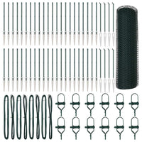 Recinzione con pali. Verde 1 x 100 m Acciaio rivestito in PVC 3353167