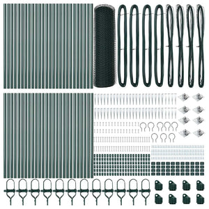 Recinzione con pali. Verde 1 x 100 m Acciaio rivestito in PVC 3353167