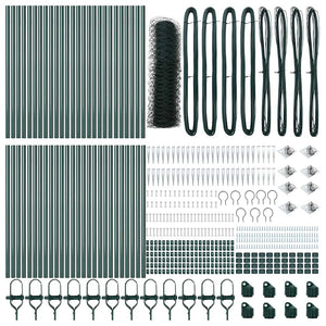 Recinzione con pali. Verde 1 x 100 m Acciaio rivestito in PVC 3353168