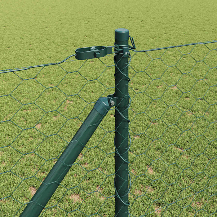 Recinzione con pali. Verde 1 x 100 m Acciaio rivestito in PVC 3353169