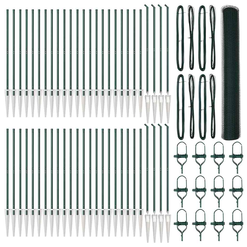 Recinzione con pali. Verde 1.2 x 100 m Acciaio rivestito in PVC 3353171