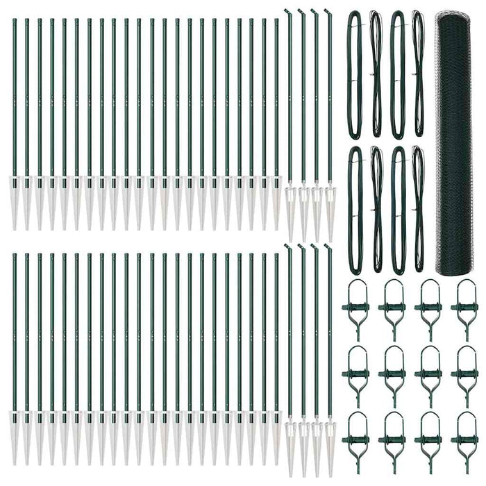 Recinzione con pali. Verde 1.2 x 100 m Acciaio rivestito in PVC 3353171