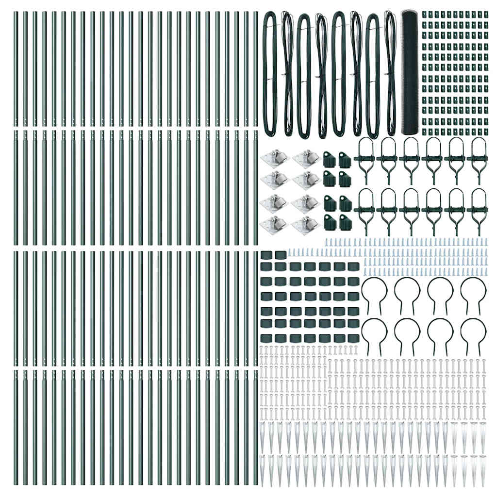 Recinzione con pali. Verde 1.2 x 100 m Acciaio rivestito in PVC 3353171