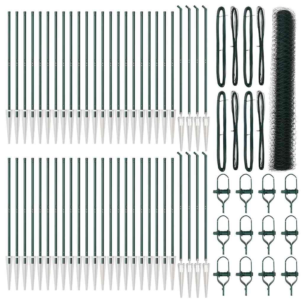 Recinzione con pali. Verde 1.2 x 100 m Acciaio rivestito in PVC 3353172