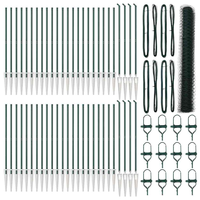 Recinzione con pali. Verde 1.2 x 100 m Acciaio rivestito in PVC 3353172