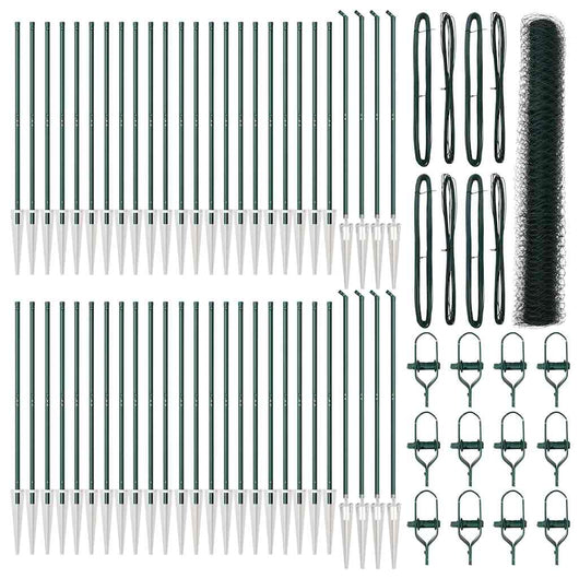 Recinzione con pali. Verde 1.4 x 100 m Acciaio rivestito in PVC 3353175