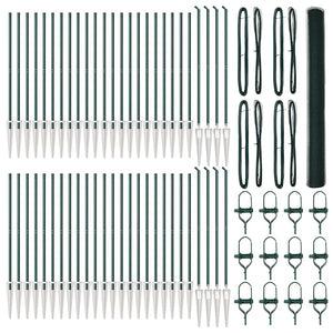 Recinzione con pali. Verde 1.5 x 100 m Acciaio rivestito in PVC 3353177