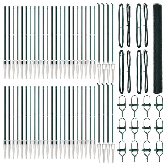 Recinzione con pali. Verde 1.5 x 100 m Acciaio rivestito in PVC 3353177