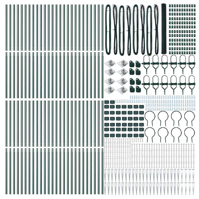 Recinzione con pali. Verde 1.5 x 100 m Acciaio rivestito in PVC 3353177
