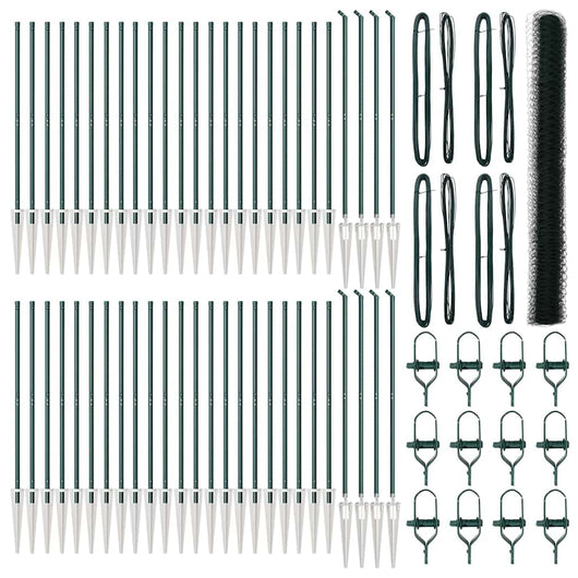 Recinzione con pali. Verde 1.5 x 100 m Acciaio rivestito in PVC 3353179