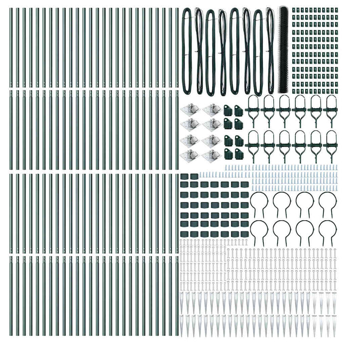 Recinzione con pali. Verde 1.5 x 100 m Acciaio rivestito in PVC 3353179