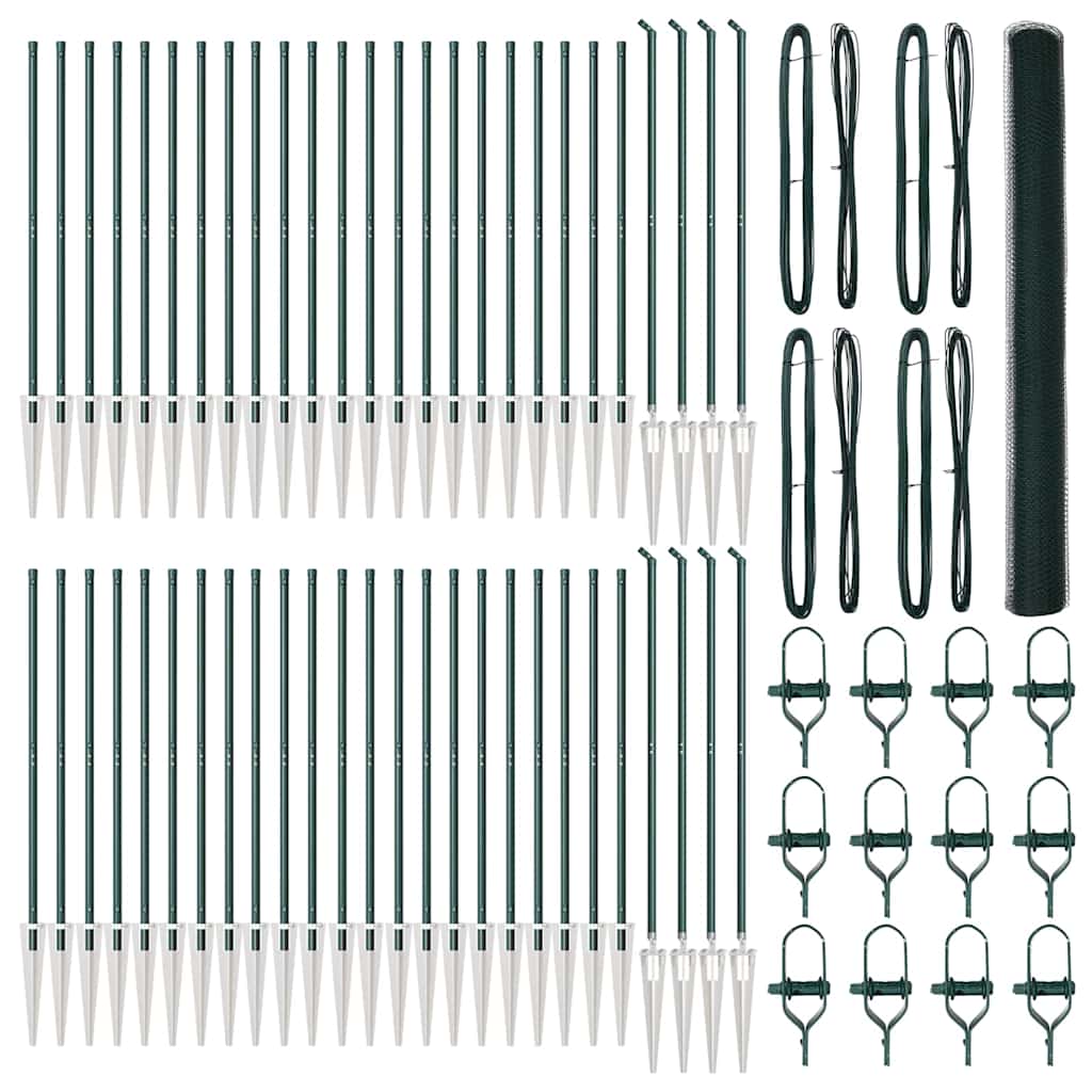 Recinzione con pali. Verde 1.6 x 100 m Acciaio rivestito in PVC 3353180