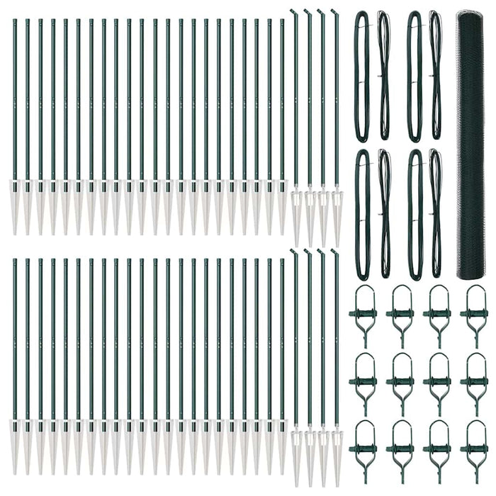 Recinzione con pali. Verde 1.6 x 100 m Acciaio rivestito in PVC 3353180