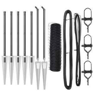 Recinzione con pali. Grigio 0.5 x 10 m Acciaio rivestito in PVC 3353189