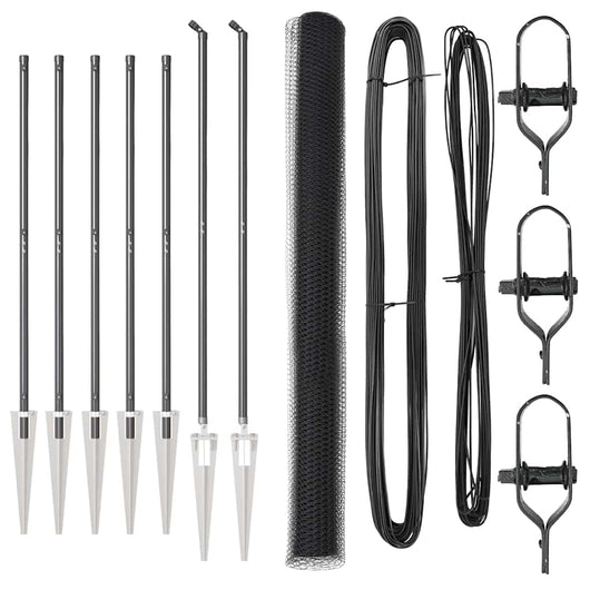 Recinzione con pali. Grigio 1.5 x 10 m Acciaio rivestito in PVC 3353212