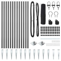 Recinzione con pali. Grigio 0.5 x 25 m Acciaio rivestito in PVC 3353226