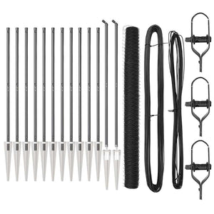 Recinzione con pali. Grigio 1.6 x 25 m Acciaio rivestito in PVC 3353253