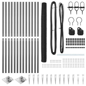 Recinzione con pali. Grigio 1.6 x 25 m Acciaio rivestito in PVC 3353253