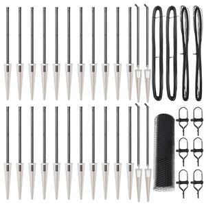 Recinzione con pali. Grigio 0.5 x 50 m Acciaio rivestito in PVC 3353260