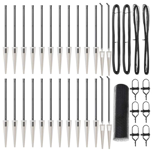 Recinzione con pali. Grigio 0.5 x 50 m Acciaio rivestito in PVC 3353260