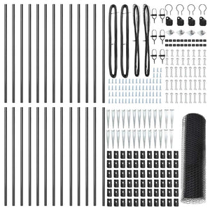 Recinzione con pali. Grigio 0.5 x 50 m Acciaio rivestito in PVC 3353260