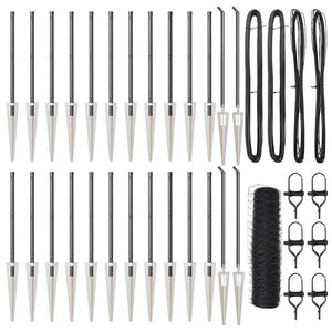 Recinzione con pali. Grigio 0.8 x 50 m Acciaio rivestito in PVC 3353269