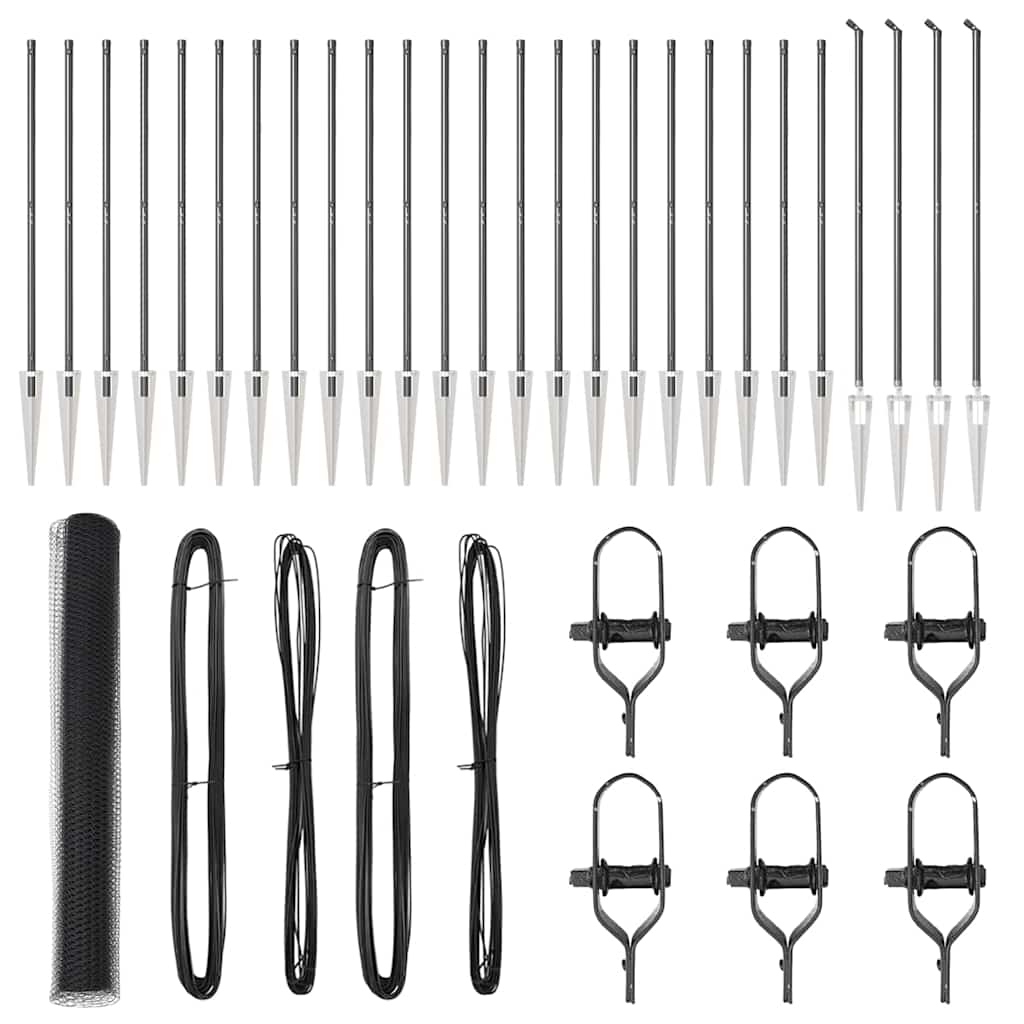 Recinzione con pali. Grigio 1.2 x 50 m Acciaio rivestito in PVC 3353275