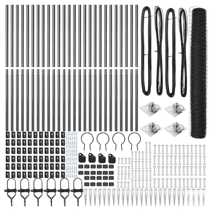 Recinzione Esagonale  Grigia 1,2x50 m Acciaio 3353277
