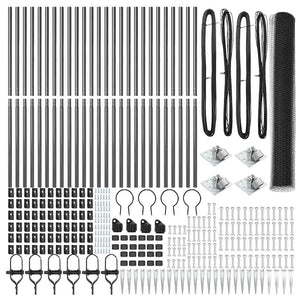 Recinzione con pali. Grigio 1.4 x 50 m Acciaio rivestito in PVC 3353280