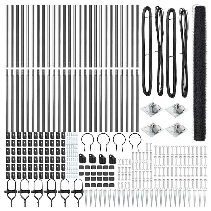 Recinto Esagonale  Grigio 1,5x50 m Acciaio 3353285