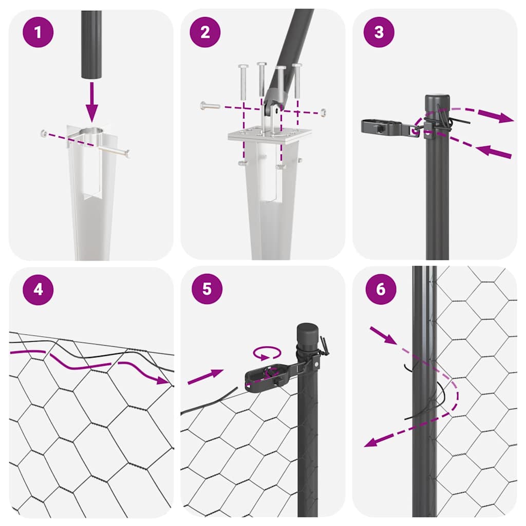 Recinto Esagonale  Grigio 1,5x50 m Acciaio 3353285